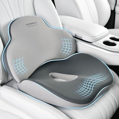 Car Seat Cushion and Lumbar Support Pillow