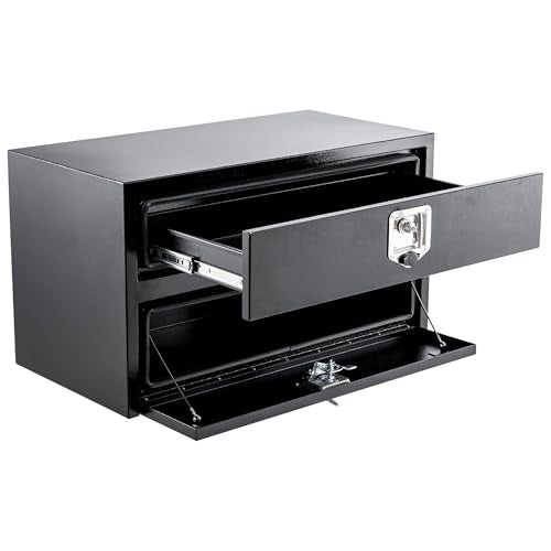 36'' Black Steel Truck Tool Box with Drawer