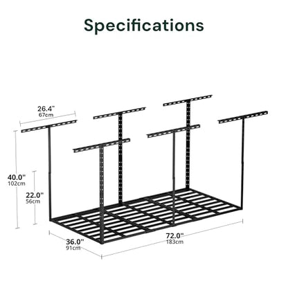 3x6 Garage Storage Overhead Rack Organization (2 Count)