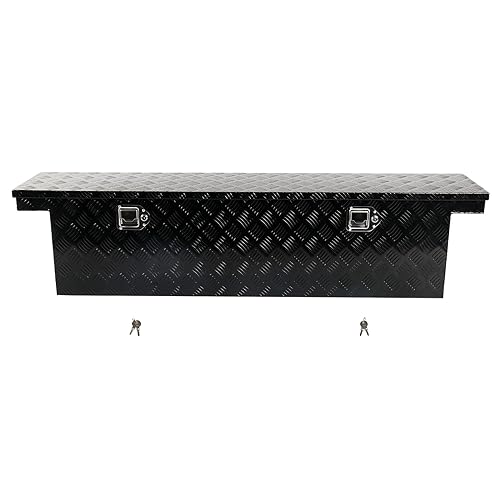 60 Inch Heavy Duty Aluminum Tool Box Wide Utility Trailer Stripes Plated