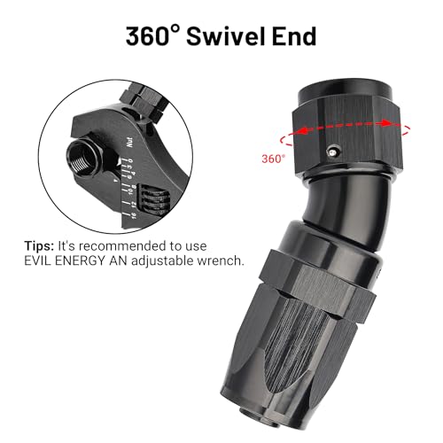 8AN 30 Degree One Piece Full Flow Hose End Fitting Swivel for CPE Braided Hose