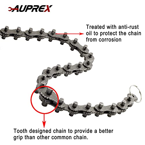 12 Inch Sturdy Carbon Steel Adjustable Heavy Duty Ratcheting Chain Oil Filter Wrench Reversible Chain Style Pipe Fitter With Multi