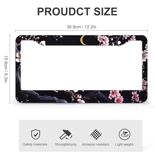 Flowers Plum Blossom Moon License Plate Frames