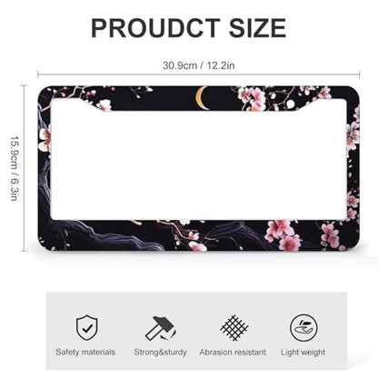 Flowers Plum Blossom Moon License Plate Frames