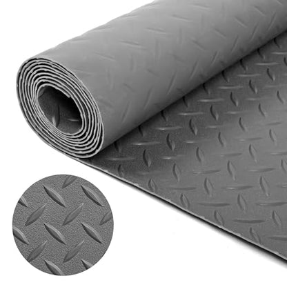 Garage Floor Rubber Mat 4Ft x 8.2Ft Rubber Flooring Rolls Dark Grey