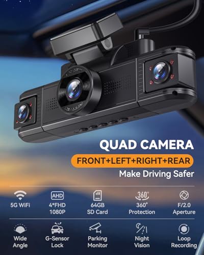 4 Channel Dash Cam 360° View