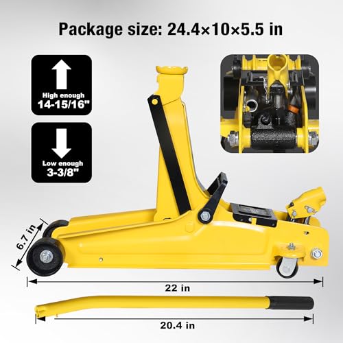 2.5 Ton Trolley Jack Hydraulic Low Profile Floor Jack for Cars Lift with Single Piston Lift Pump