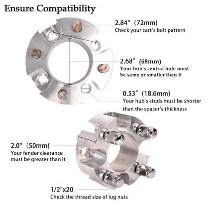 Golf Cart 2 inch Wheel Spacers for Yamaha