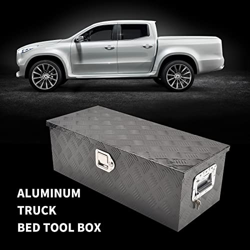 30Inch Aluminum Tool Box 5 Bar Tread ToolBox for Truck Bed Car Outdoor