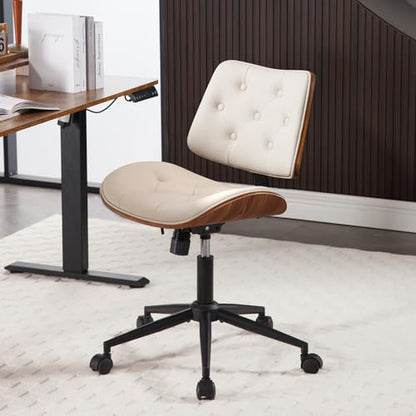 Armless Home Office Chair in Button Style