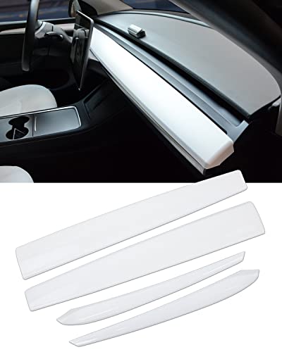 Dashboard Cover Wrap and Front Door Inner Armrest Panel Cover Trim Compatible with Tesla Model 3 2021