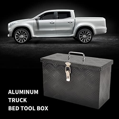 16 Inch Aluminum Tool Box 5 Bar Tread ToolBox for Truck Bed Car Outdoor