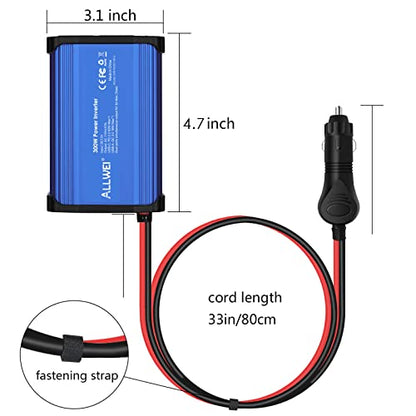 300W Car Power Inverter 12V DC to 110V AC Power Inverter for Car