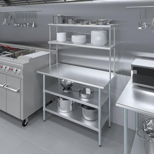 Stainless Steel Work Table with 2 Shelves