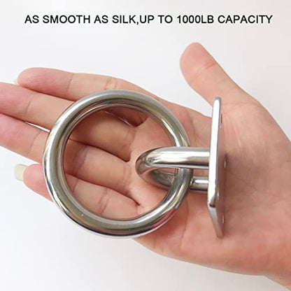 Ceiling Hooks Ceiling Wall Mount Hook Heavy Duty 1000LB Dog Anchor Pad Eye Plate 304 Stainless Steel for Yoga Swings Hammocks Training Straps Punching Bags Hanging