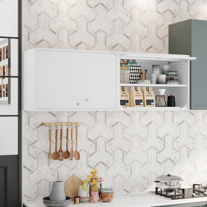 Metal Storage Cabinet White Wall Cabinets with Shelf and Locking Door