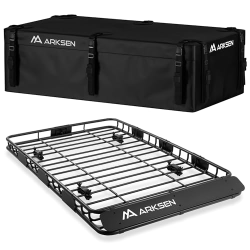 64"x39"x4" Roof Rack Cargo Basket with 21.5 Cu Ft Bag