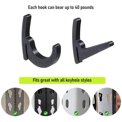 Garage Shelving Hooks 16Pcs L J Shape for Keyhole Slots Storage Rack (16 Count)