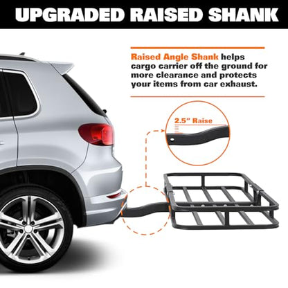 53" x 19" Hitch Mount Cargo Carrier Basket 500LB Capacity with Hitch Stabilizer