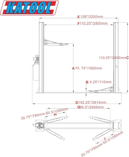 10000lbs 2 Post Lift Car Lift Auto Vehicle Car Lift Truck Hoist Floor Plate 220V