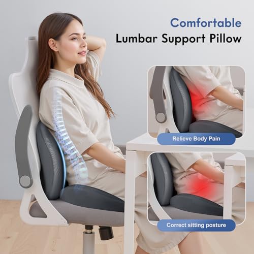 Seat Cushion and Lumbar Support Pillow for Office Chair Car