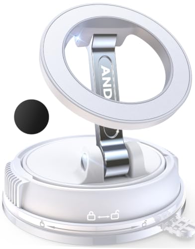 Car Phone Holder for Magsafe [78+LBS Strongest Suction & 2400gf Strongest Magnetic] 360° Adjustable Car Phone Mount