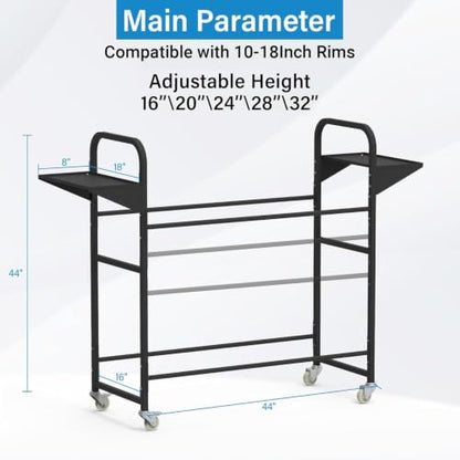 Tire Storage Rack 57" x 55.1" x 20" w