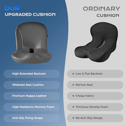 Car Seat Cushion and Lumbar Support Pillow One Piece