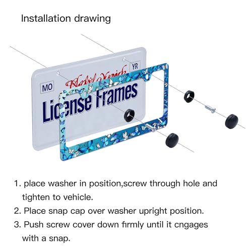 Blue Butterfly License Plate Frame Butterflies License Plate Holder