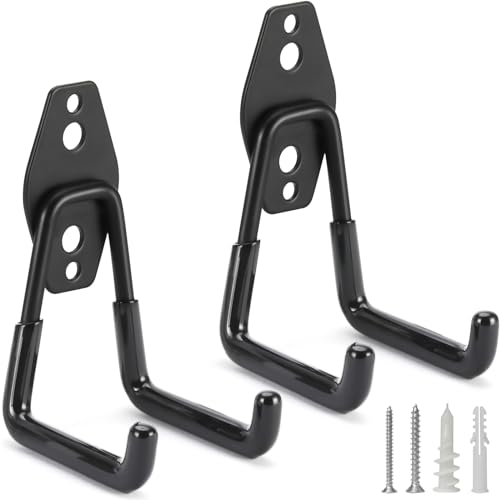 2 Pack Heavy Duty Garage Hooks Storage Organizer Wall Mount Power and Garden Tool Hangers