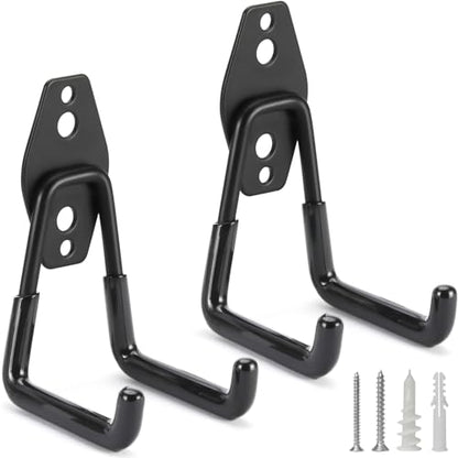 2 Pack Heavy Duty Garage Hooks Storage Organizer Wall Mount Power and Garden Tool Hangers