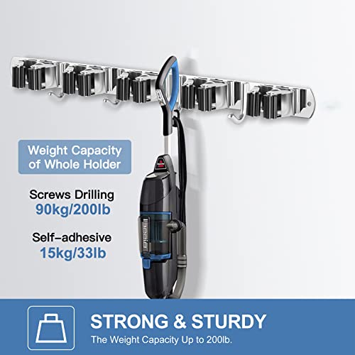 Broom Holder Wall Mount Stainless Steel Mop Organizer