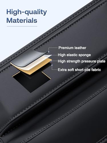 Premium Leather Car Seat Gap Filler Organizer