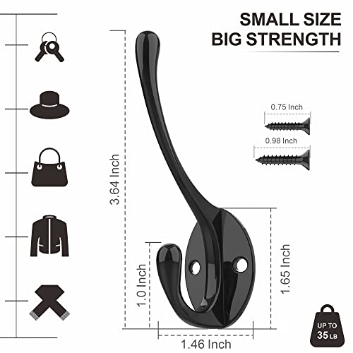 Heavy Duty Metal Coat Hooks for Wall (10 Count)