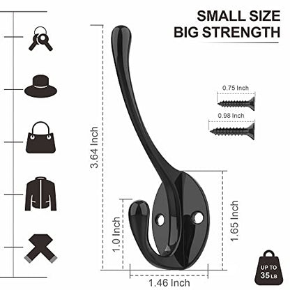 Heavy Duty Metal Coat Hooks for Wall (10 Count)