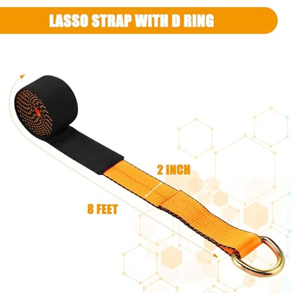 8 Pack Lasso Tow Truck Straps with D Ring 11 (8 Count)