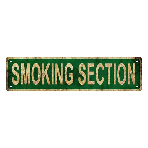 SMOKING SECTION SPACE Metal Tin Street Sign Bar Cafe Garage Cave Home Room Wall Bathroom Farmhouse Garden Porch Patio Decor