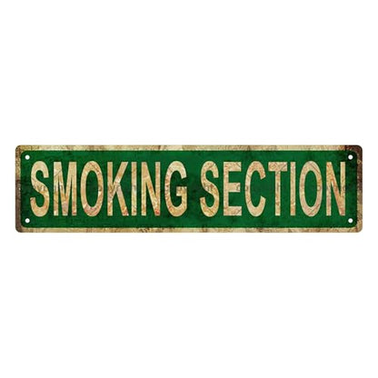 SMOKING SECTION SPACE Metal Tin Street Sign Bar Cafe Garage Cave Home Room Wall Bathroom Farmhouse Garden Porch Patio Decor