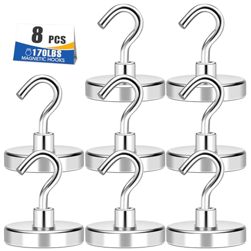 Magnetic Hooks Heavy Duty 170LB+ Strong Neodymium Magnets