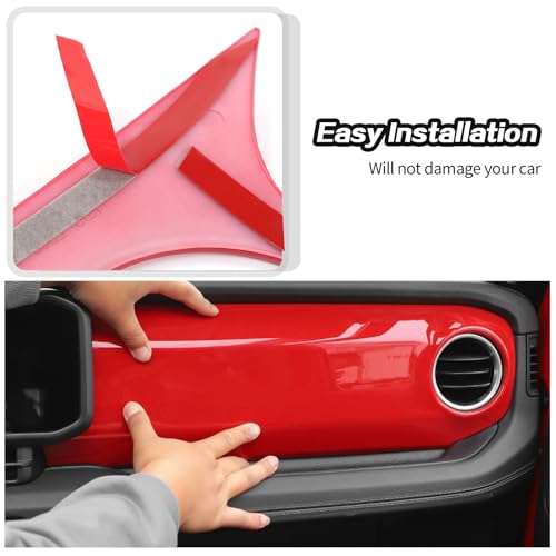 2pcs for 2024+ Jeep Wrangler JL Red Interior Accessories Center Console Dash Panel Cover Trim