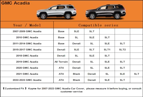 7 Layers Waterproof SUV Car Cover for GMC Acadia 2007