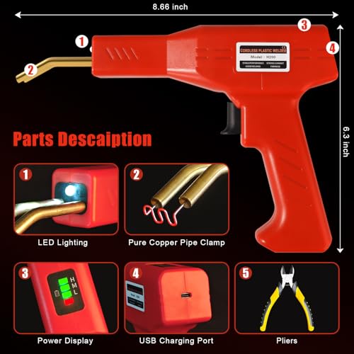 Upgraded 220W Cordless Plastic Welder