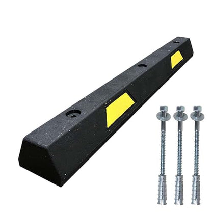 4' Rubber Car Parking Stop with Concrete Hardware