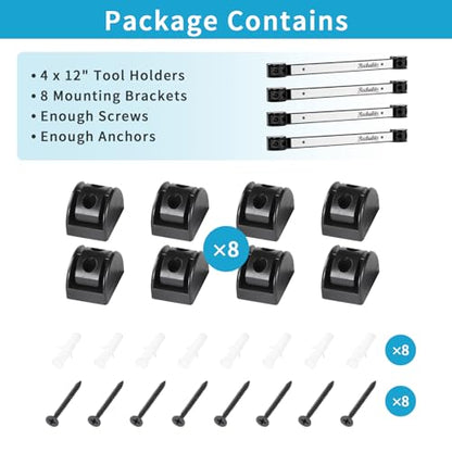 4 Pieces 12" Magnetic Tool Holder Strip (4 Count)