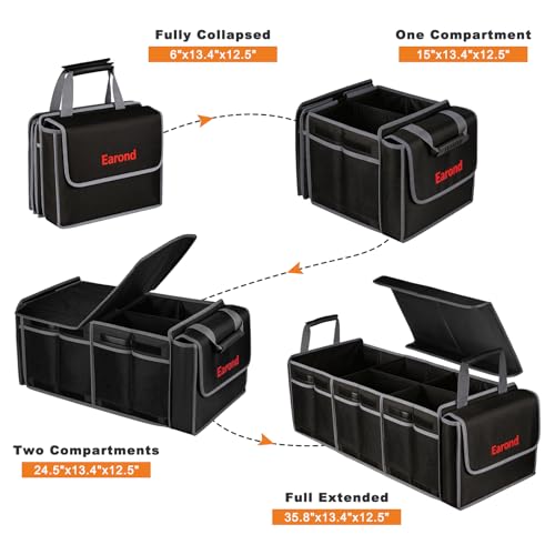 Collapsible Trunk Organizer with Insulated Leakproof Cooler Bag