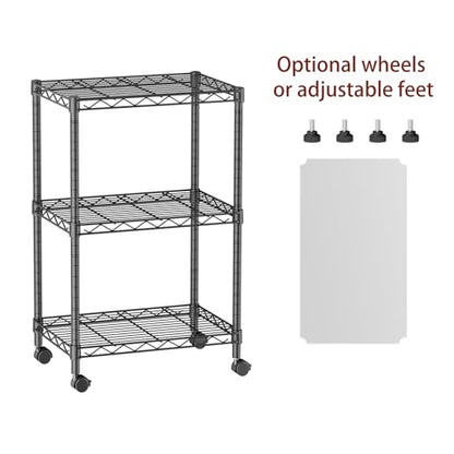 Small Wire 3 Adjustable Shelves Pantry Metal Shelf Floor Organizer