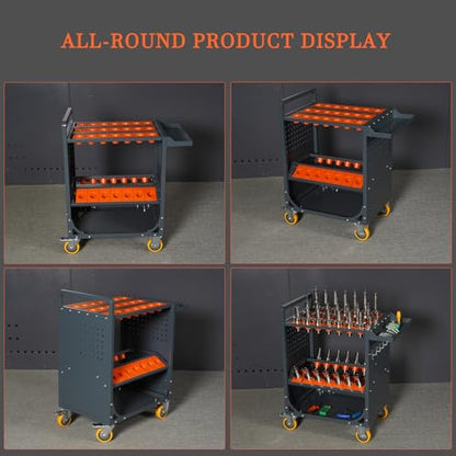 Grey Classic 40 Taper CNC Tool Holder Transfer Cart