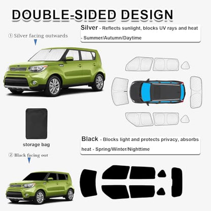 8pcs Thicken Sun Shades for Kia Soul 2014 (8 Count)