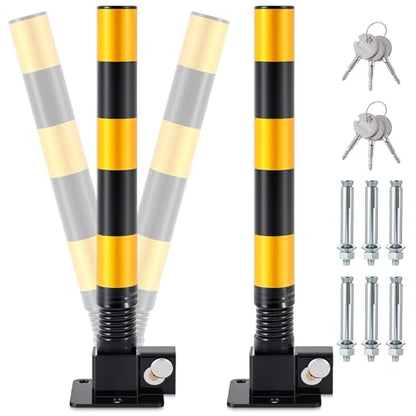 2 Pcs Spring Parking Post Barrier (2 Count)