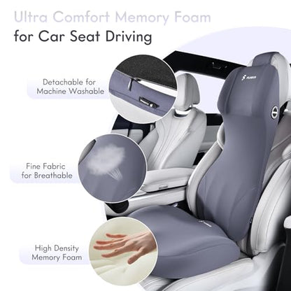 Memory Foam Ergonomic Car Seat Cushion with Lumbar Support Neck Pillow 2